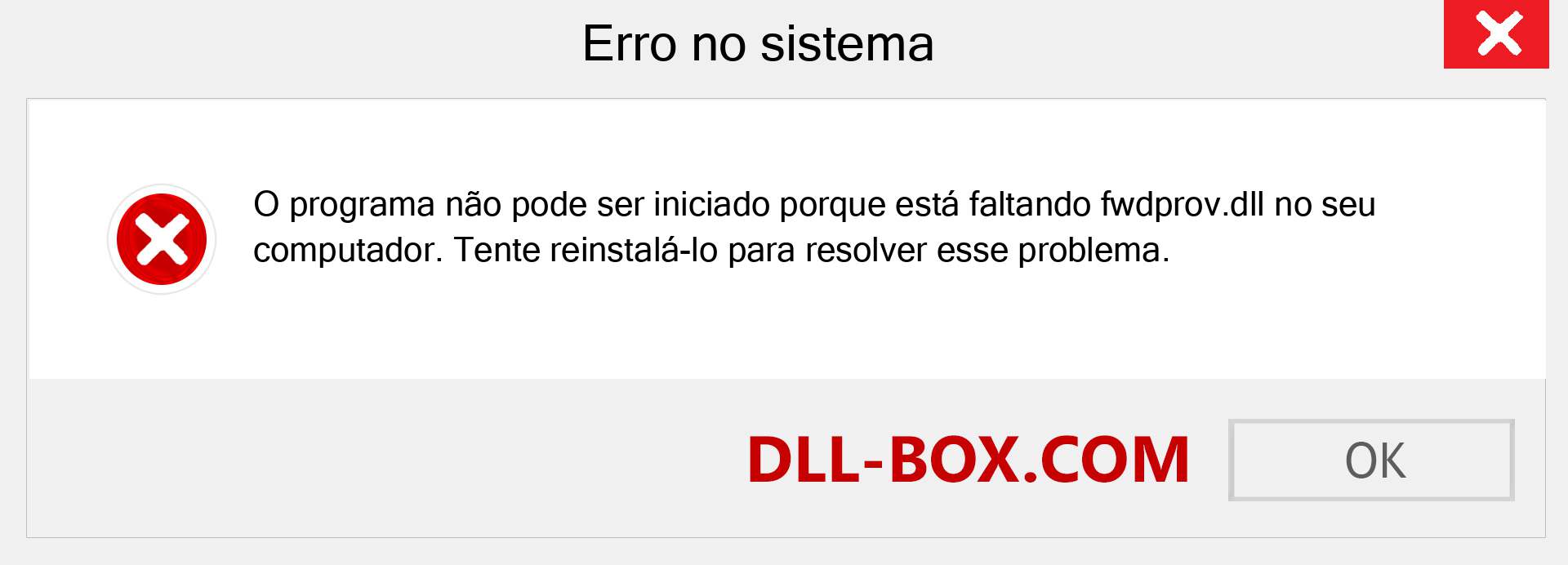 Arquivo fwdprov.dll ausente ?. Download para Windows 7, 8, 10 - Correção de erro ausente fwdprov dll no Windows, fotos, imagens